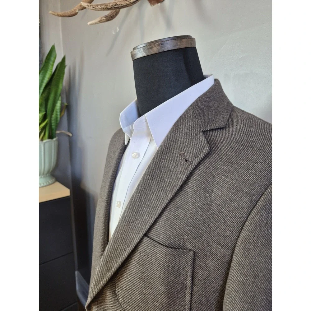Hart Schaffner Marx Mens Sports Coat 39R Brown 2 Button Blazer Regular M